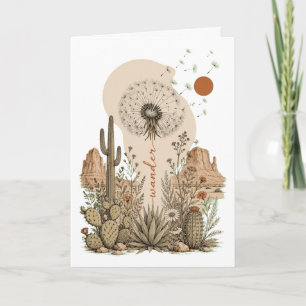 Boho Mum Shirt Mama Wander Desert Wildflower Gift Card