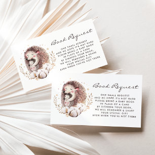 Boho Mummy and Baby Hedgehog Book Request Card