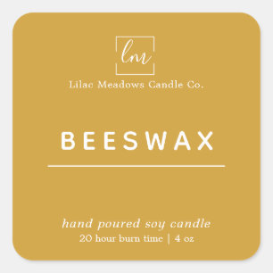 Boho Mustard Round Candle Packaging Label