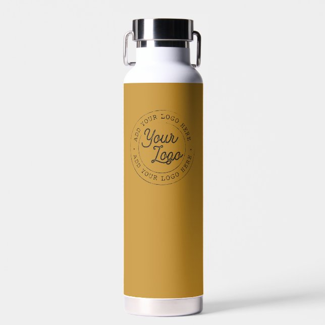 Boho Mustard Yellow | Business Logo Custom Blank Water Bottle (Front)