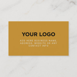 Boho Mustard Yellow Simple Company Logo Business Card