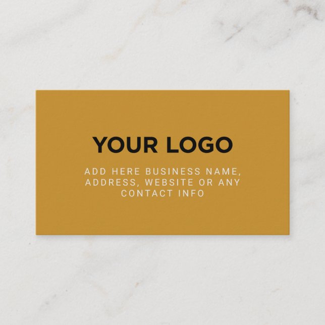 Boho Mustard Yellow | Simple Company Logo Business Card (Front)