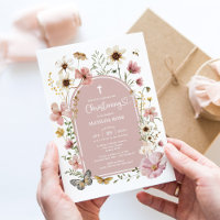 Boho Muted Blush Wildflower Meadow Christening