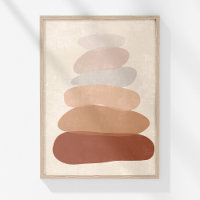 Boho Muted Neutral Abstract Zen Stones Art