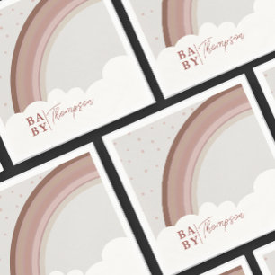 Boho Muted Rainbow Baby Shower Girl Napkins