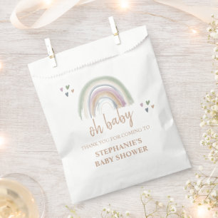  Boho  Muted Rainbow Baby Shower Thank you  Favour Bags