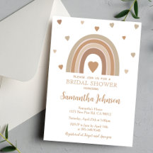 Boho Muted Rainbow Bridal Shower Invitation