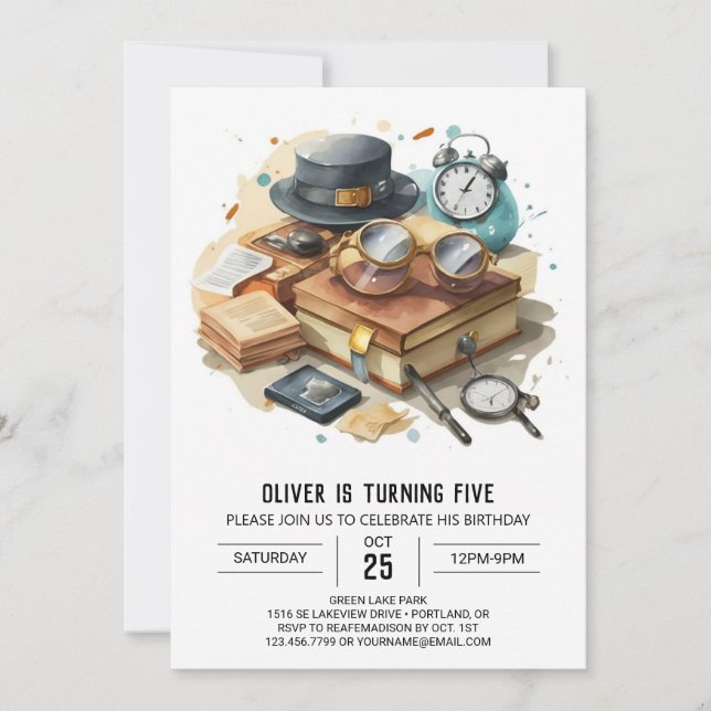  Boho Mystery Detective Birthday Invitation (Front)