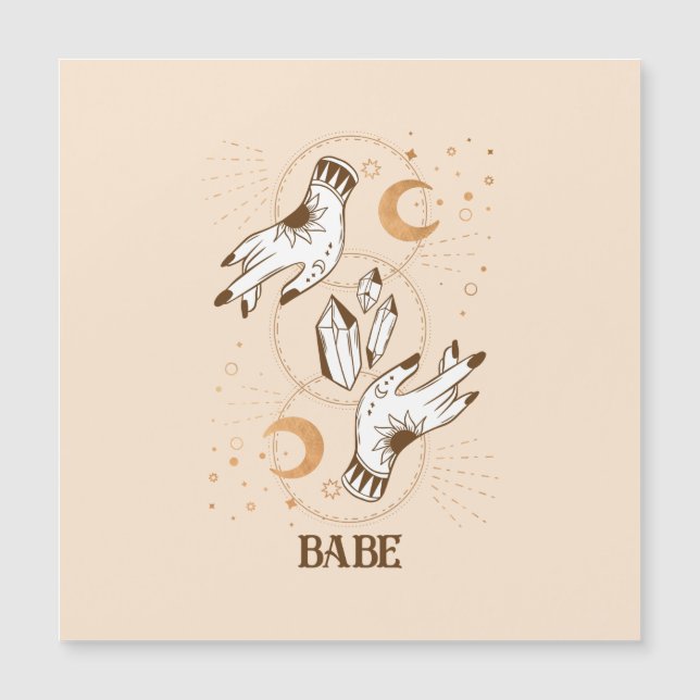 Boho Mystic Tarot Celestial Bachelorette Car Magne (Front)