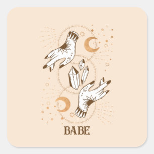 Boho Mystic Tarot Celestial Bachelorette   Square Sticker
