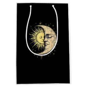 Boho Mystical Sun And Moon Aesthetic Vintage Medium Gift Bag