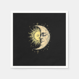 Boho Mystical Sun And Moon Aesthetic Vintage Napkin