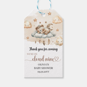 Boho native feathers rusty colours teddy bear clou gift tags