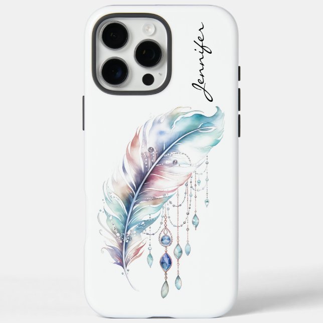 Boho Native Spirit Watercolor Feather  Case-Mate iPhone Case (Back)