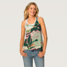 Boho nature lovers floral pattern Women's Tank Top