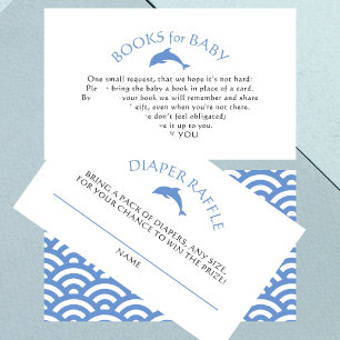 Boho Nautical Blue Diaper Ruffle Baby Shower Enclosure Card