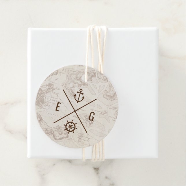 Boho Nautical Destination Wedding  Favour Tags (In Situ)