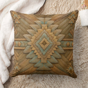 Boho Navajo Feather Pattern Throw Pillow