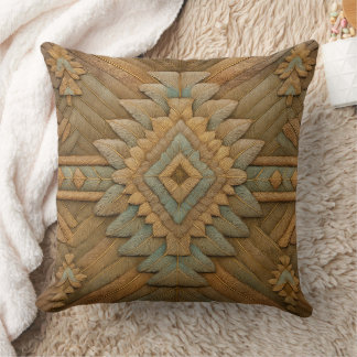 Boho Navajo Feather Pattern Throw Pillow