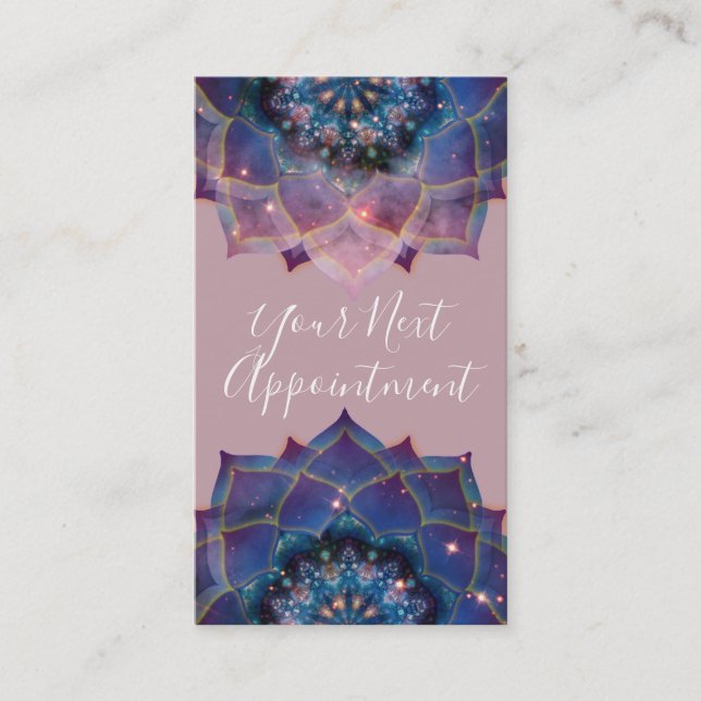 Boho Nebula Bloom | Mandala Design Appointment Card (Front)