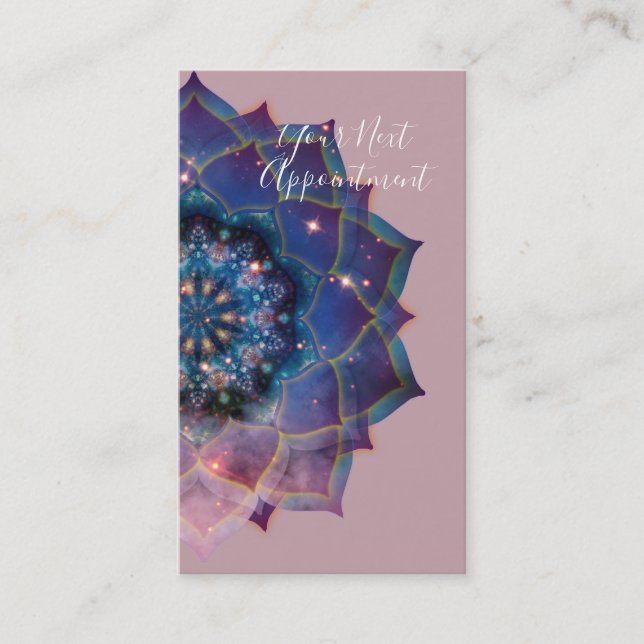 Boho Nebula Bloom | Mandala Design Appointment Card (Front)