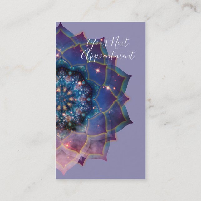 Boho Nebula Bloom | Mandala Design Appointment Card (Front)