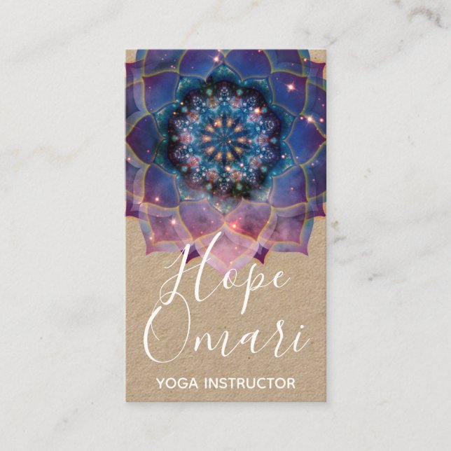 Boho Nebula Bloom | Mandala Design Business Card (Front)
