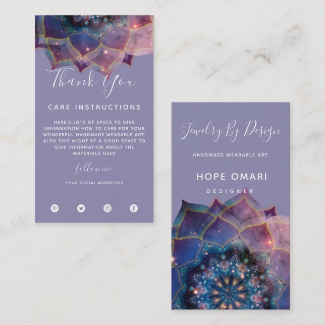 Boho Nebula Bloom | Mandala Design Business Card (Front/Back)