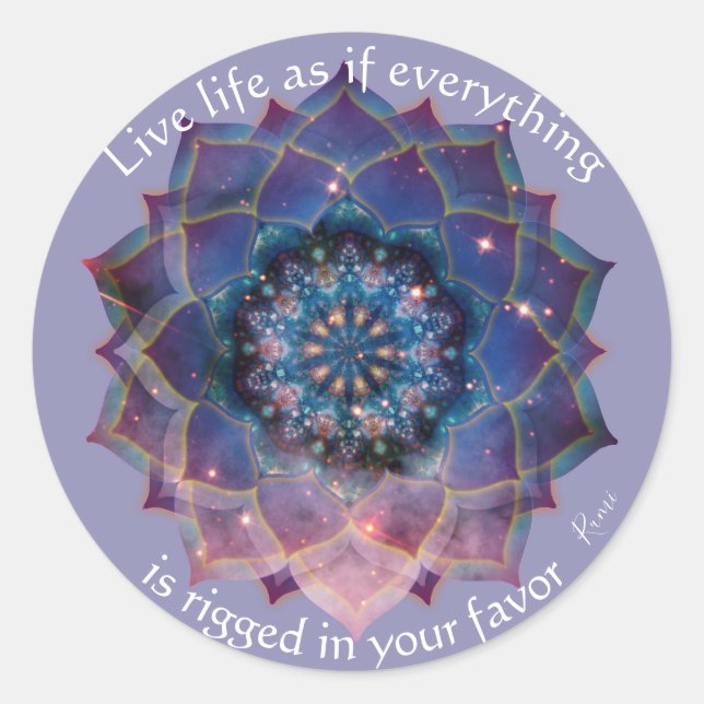 Boho Nebula Bloom | Mandala Design Classic Round Sticker (Front)