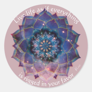 Boho Nebula Bloom Mandala Design Classic Round Sticker