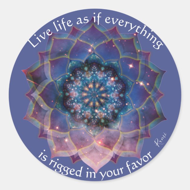 Boho Nebula Bloom | Mandala Design Classic Round Sticker (Front)
