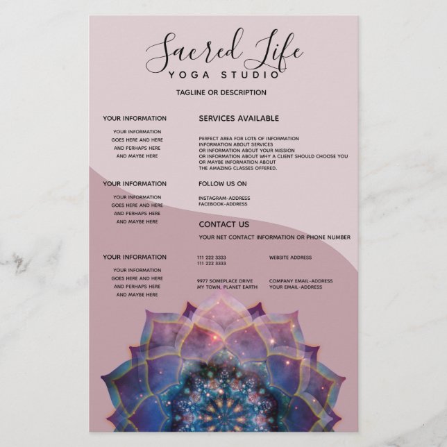 Boho Nebula Bloom | Mandala Design Flyer (Front)