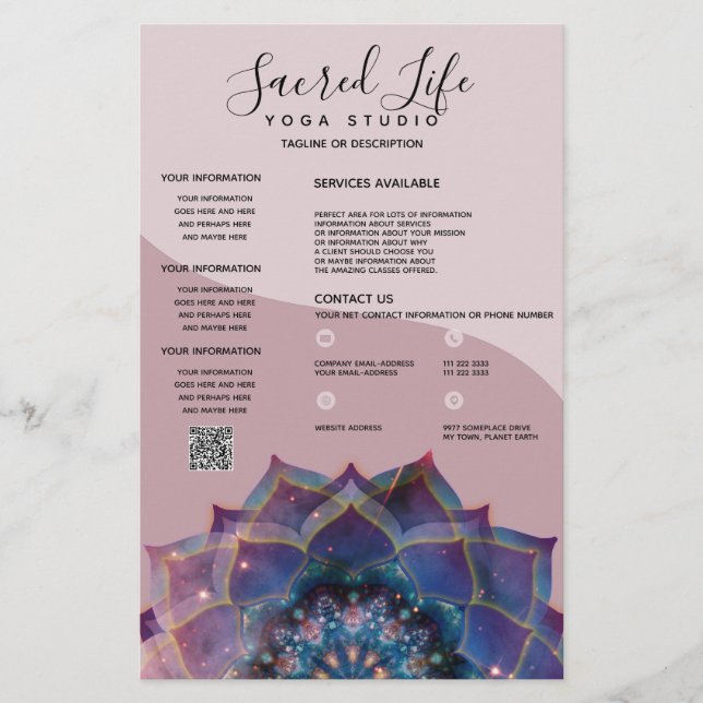 Boho Nebula Bloom | Mandala Design Flyer (Front)