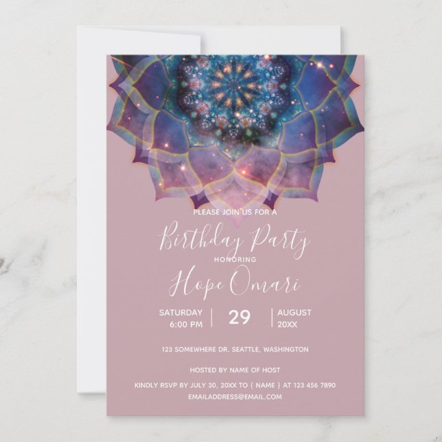Boho Nebula Bloom | Mandala Design Invitation (Front)