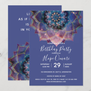 Boho Nebula Bloom   Mandala Design Invitation