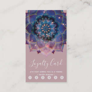 Boho Nebula Bloom Mandala Design Loyalty Card