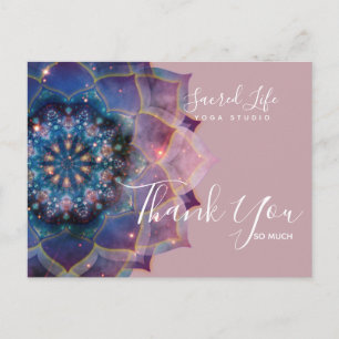 Boho Nebula Bloom Mandala Design Postcard