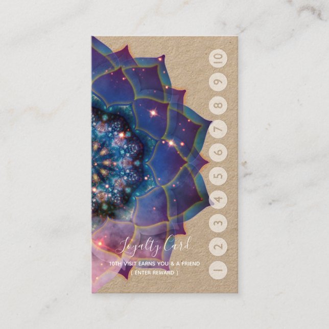 Boho Nebula Mandala, Mystical Business Card (Front)