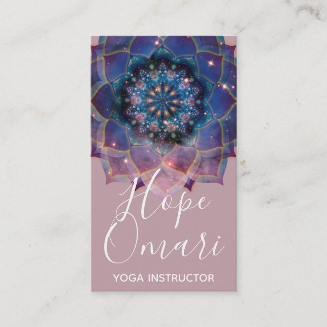 Boho Nebula Mandala, Mystical Business Card (Front)