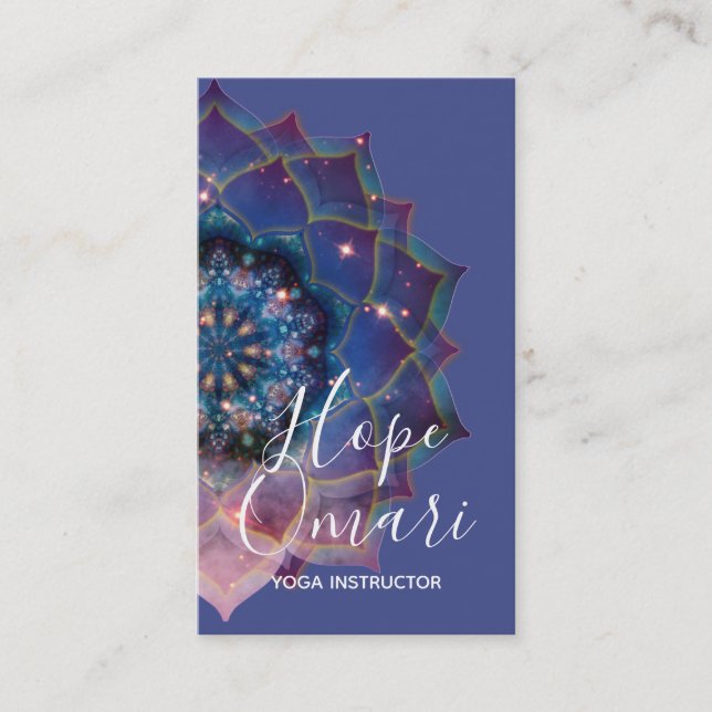 Boho Nebula Mandala, Mystical Business Card (Front)