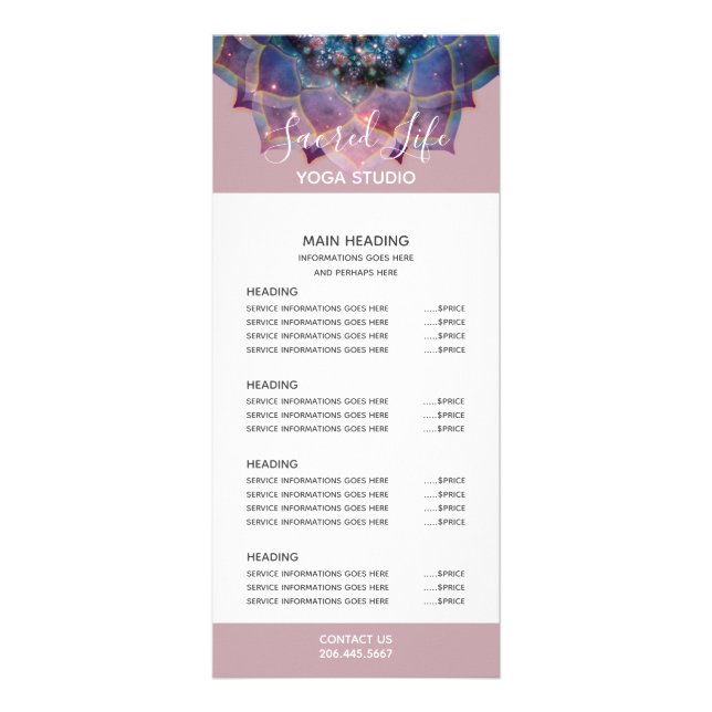 Boho Nebula Mandala, Mystical Rack Card (Front)