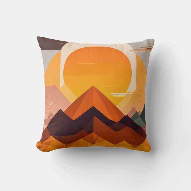BOHO NEO GEO SUNSET CUSHION (Front)