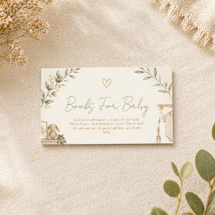 Boho Nesting Party Baby Shower Book Request Enclosure Card