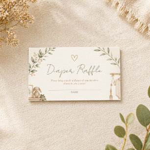 Boho Nesting Party Diaper Raffle Tickets Enclosure Card