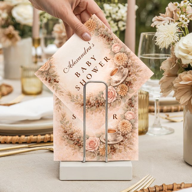 Boho Neutral A Baby Is Brewing Baby Shower Napkin (Creator Uploaded)