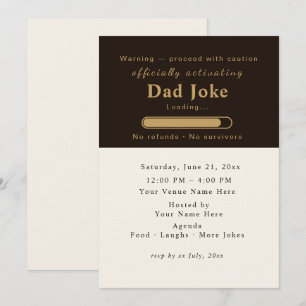Boho Neutral Aesthetic Invitation dad joke