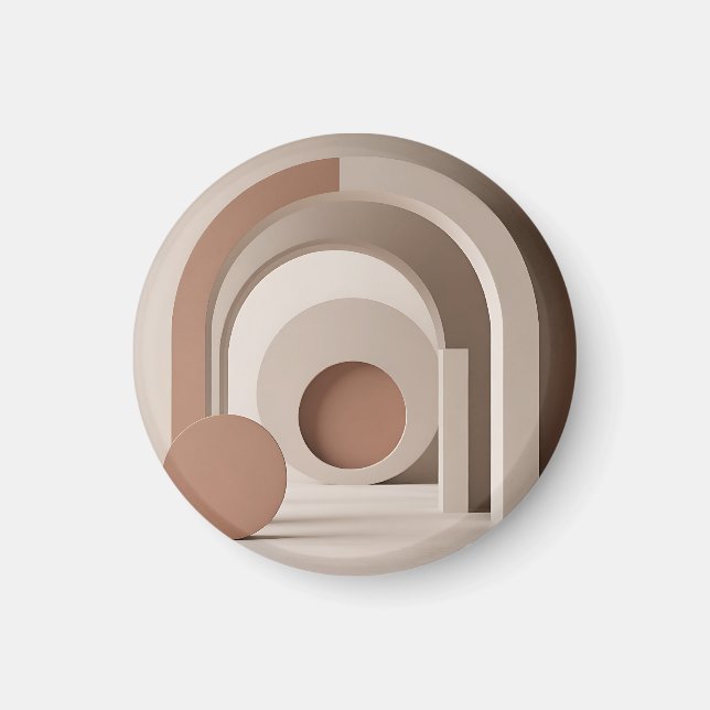 Boho Neutral Arch Geometric Modern  Magnet (Front)