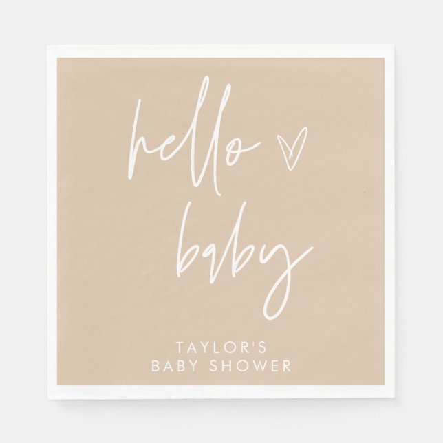 Boho Neutral Baby Shower Paper Napkin Boho Decor (Front)