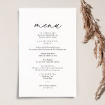 Boho Neutral Blush Elegant Wedding Menu<br><div class="desc">Designed to coordinate with our Romantic Script wedding collection,  this customisable Menu card,  features a sweeping script calligraphy text paired with a classy serif font in black with a customisable monogram on the back. Matching items available.</div>