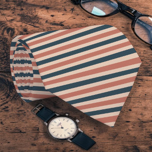 Boho Neutral Coloured Stripes Necktie